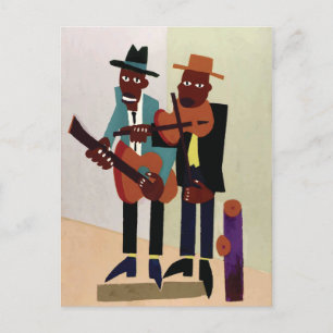 Cartão Postal Músicos de Rua ~ Arte Americana de Vintage