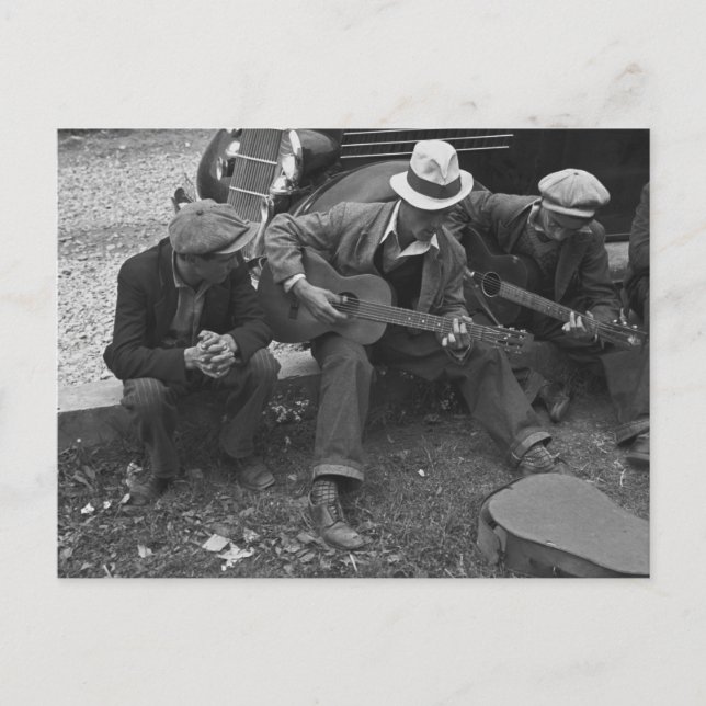 Cartão Postal Músicos de rua, Maynardville, Tennessee, 1935 (Frente)