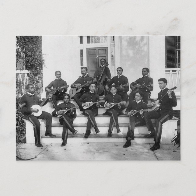 Cartão Postal Músicos do Hampton Institute, anos 1890 (Frente)