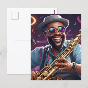 Cartão Postal músicos do jazz