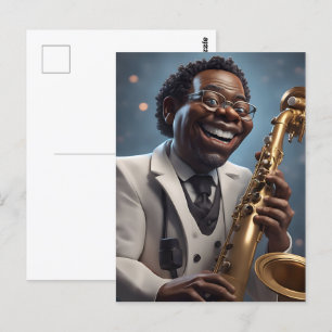 Cartão Postal músicos do jazz