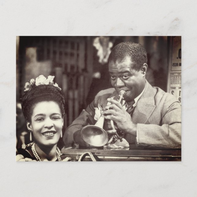 Cartão Postal Músicos do Jazz do Quarto Antigo Francês (Frente)