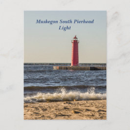 Cartão Postal Muskegon South Pierhead Light
