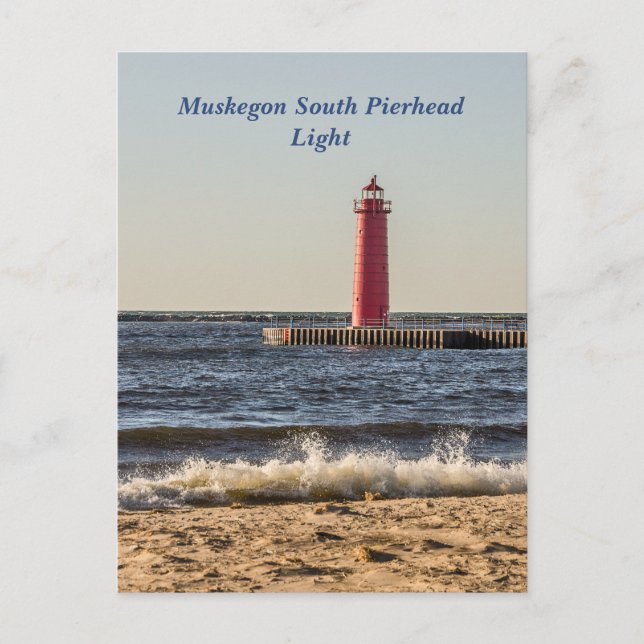 Cartão Postal Muskegon South Pierhead Light (Frente)