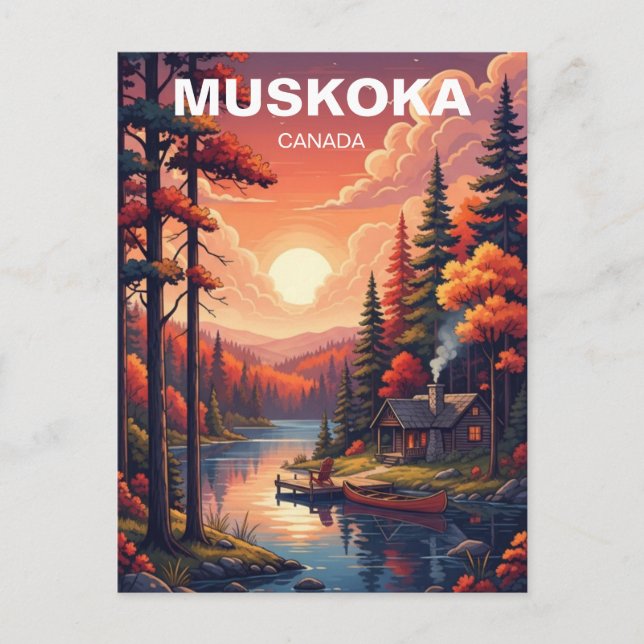 Cartão Postal Muskoka Ontario Canadá (Frente)