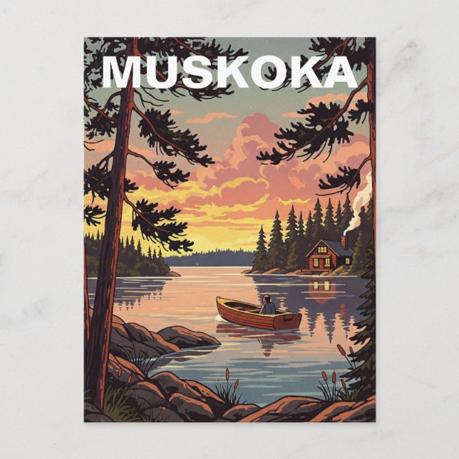 Cartão Postal Muskoka Ontario Canadá (Frente)