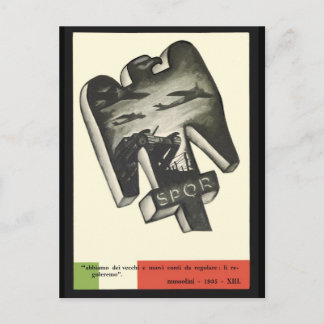 Cartão Postal Mussolini Propaganda
