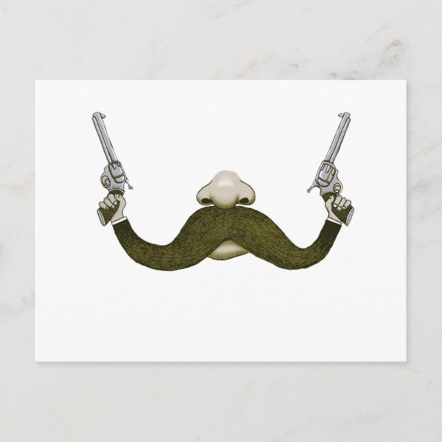 Cartão Postal Mustache Cowboy (Frente)