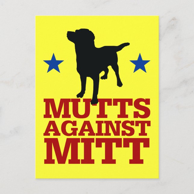 Cartão Postal Mutts Contra Mitt (Frente)