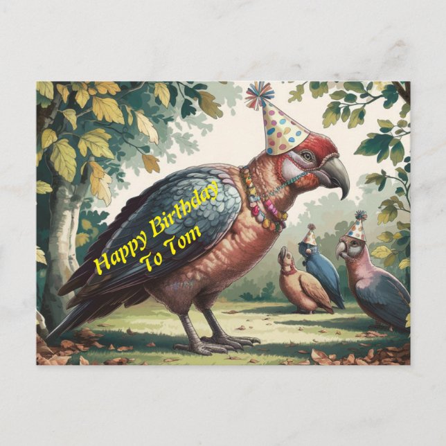 Cartão Postal Mutum antigo usando chapéu de aniversário de anive (Frente)