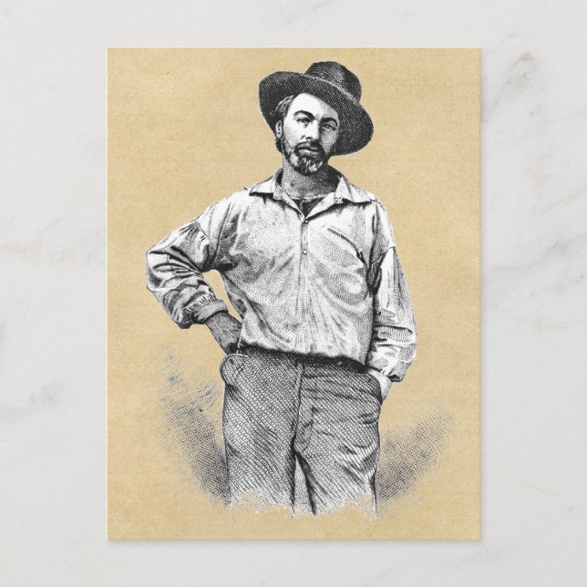 Cartão Postal "My Barbaric Yawp" Walt Whitman Citação (Frente)