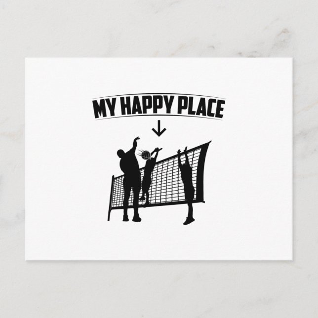 Cartão Postal My Favorite Place | Volleyball Player Gift Idea (Frente)