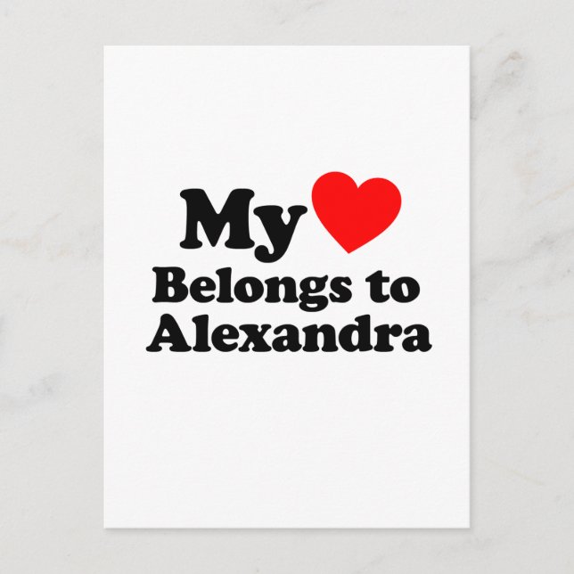 Cartão Postal My Heart Belongs to Alexandra (Frente)