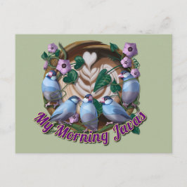 Cartão Postal My morning JAVA with Java sparrows