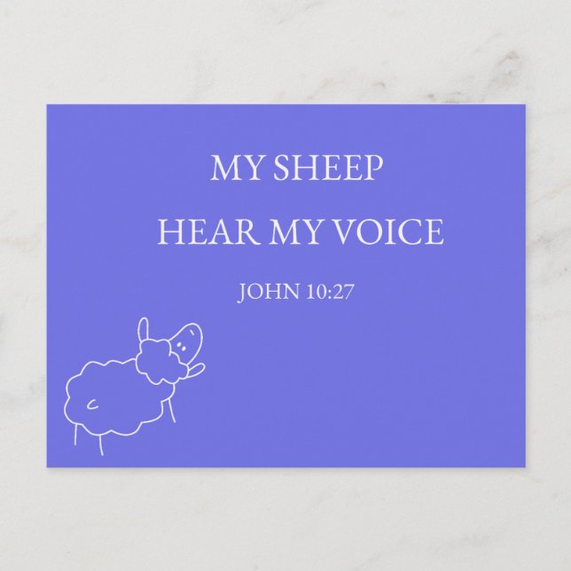 Cartão Postal My Sheep Hear My Voice Christian Postcard (Frente)