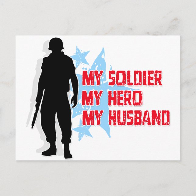 Cartão Postal My Soldier, My Hero, My Husband (Frente)