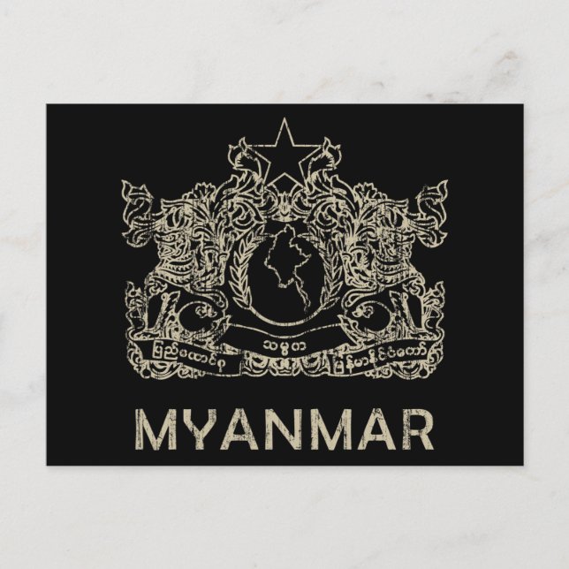 Cartão Postal Myanmar Vintage (Frente)