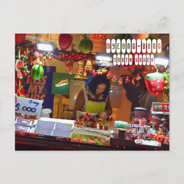 Cartão Postal Myeong-dong na Coreia do Sul (Frente)