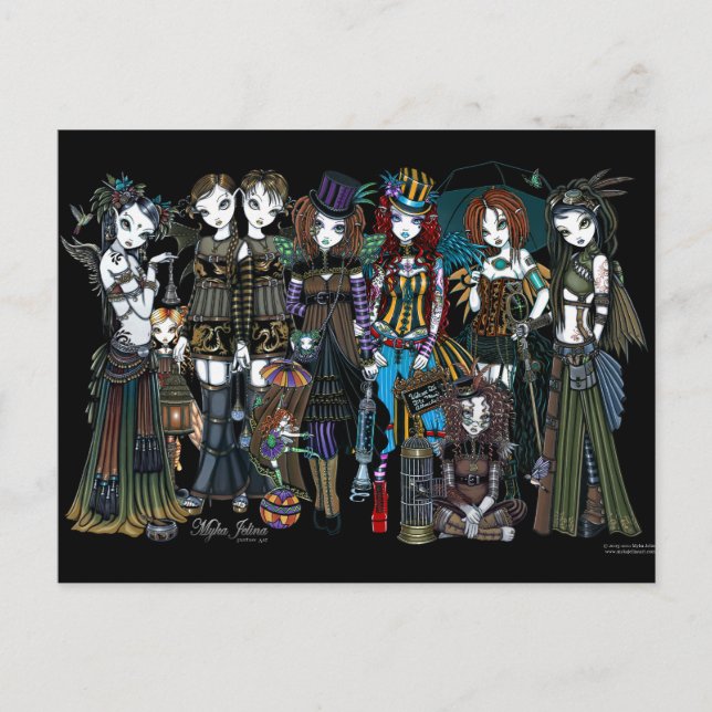 Cartão postal Myka Jelina Steampunk Circus Fairies (Frente)