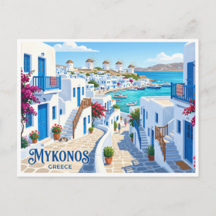Cartão Postal Mykonos Town Grécia