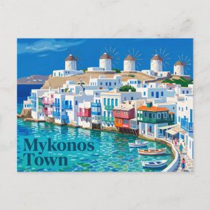 Cartão Postal Mykonos Town Grécia
