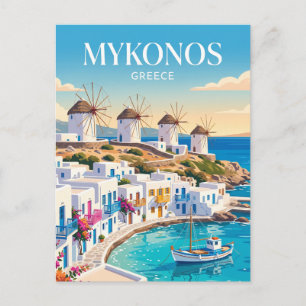 Cartão Postal Mykonos Town Grécia