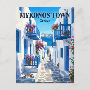 Cartão Postal Mykonos Town, Mykonos, Grécia Grécia