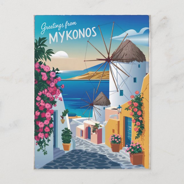Cartão Postal Mykonos Vintage (Frente)