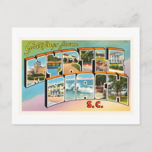 Cartão postal Myrtle Beach Carolina do Sul SC Vint