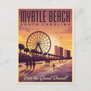 Cartão Postal Myrtle Beach Carolina do Sul Viagem Vintage
