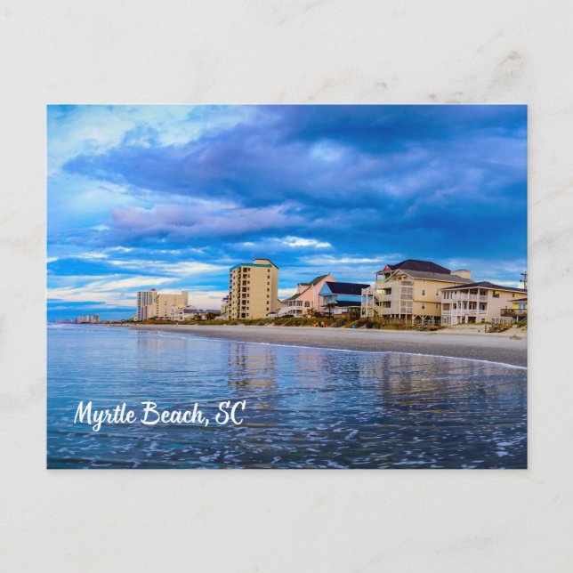 Cartão Postal Myrtle Beach, South Carolina Ocean Beach View (Frente)