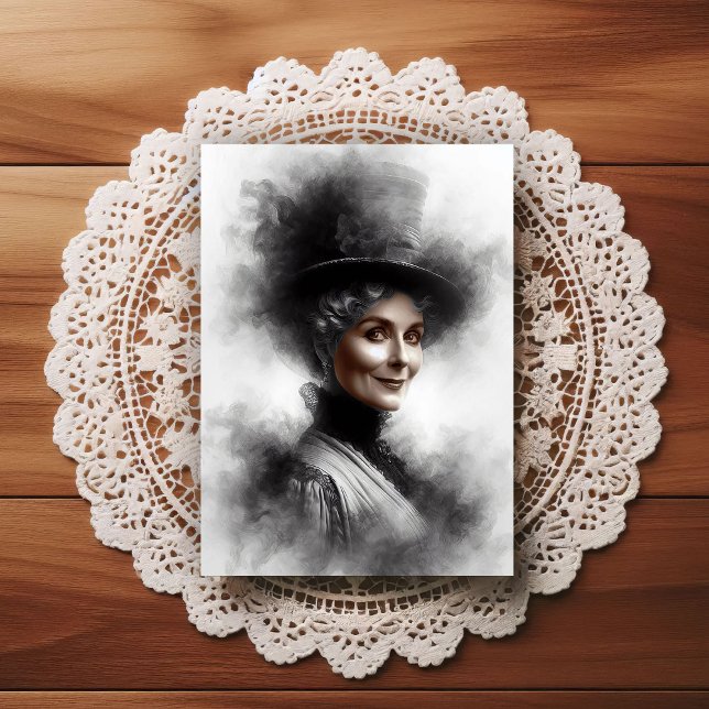 Cartão Postal Mysterious Victorian Woman Portrait Art (Criador carregado)