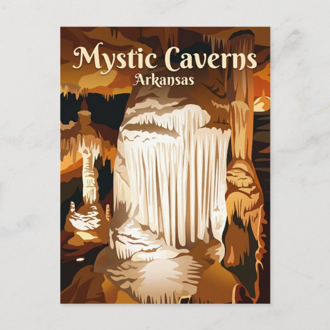 Cartão Postal Mystic Caverns Arkansas (Frente)