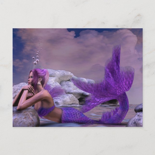 Cartão Postal Mystic Siren Fantasy Mermaid Art (Frente)