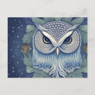 Cartão Postal Mystical Fantasy Forest Owl