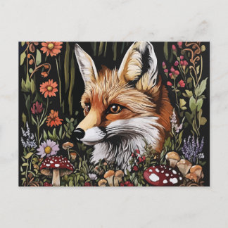 Cartão Postal Mystical Fox in Enchanted Forest