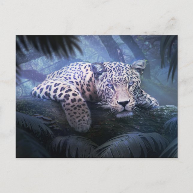 Cartão Postal Mystical Jungle Lepard (Frente)
