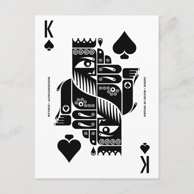 Cartão Postal Mythos Osiris King of Spades (Frente)