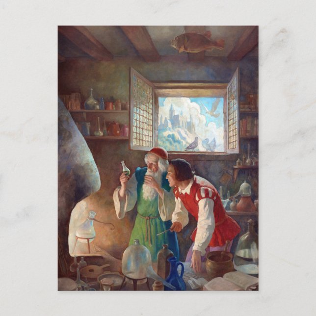 Cartão Postal N.C. Wyeth, Poster Alquimista (Frente)