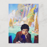 Cartão Postal N C Wyeth's Tales Of Adventure<br><div class="desc">N C Wyeth's Tales Of Adventure - A young boy reads about sailing ships and adventures on the high seas.</div>