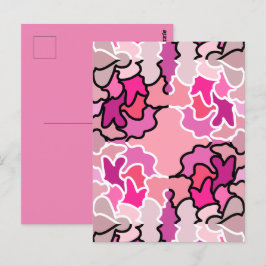 Cartão Postal Na Arte Geométrica Do Meio século Rosa