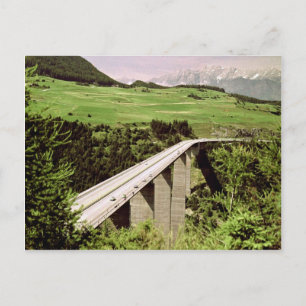 Cartão Postal Na autoestrada Breener Pass entre Áustria e Itál