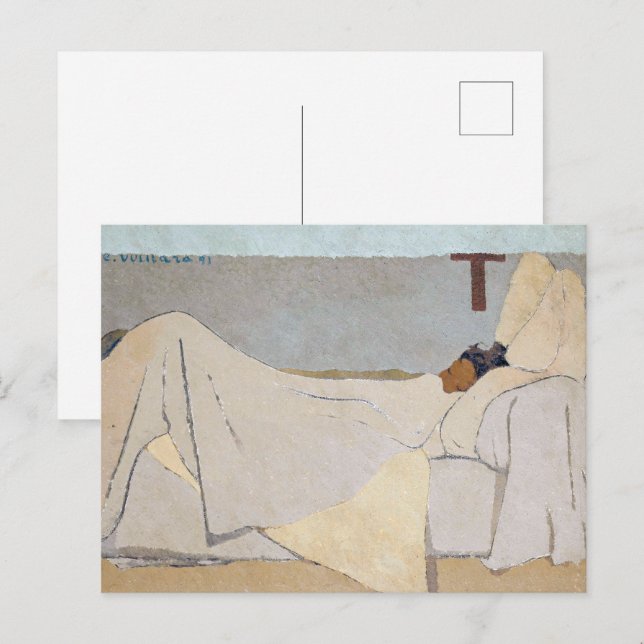 Cartão Postal Na cama | Edouard Vuillard | (Frente/Verso)