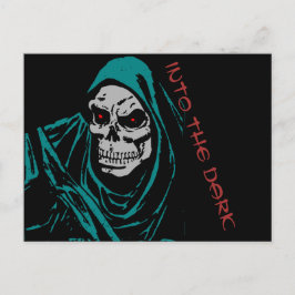 Cartão Postal Na Carteira De Skelethon Escura