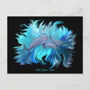 Cartão Postal Na escola de golfinhos