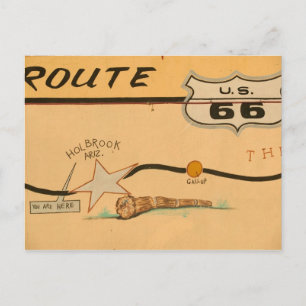 Cartão Postal NA, EUA, Arizona, Holbrook Rota 66 mural de estrad