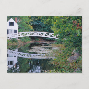 Cartão Postal NA, EUA, Maine. Ponte sobre lago em Somesville.