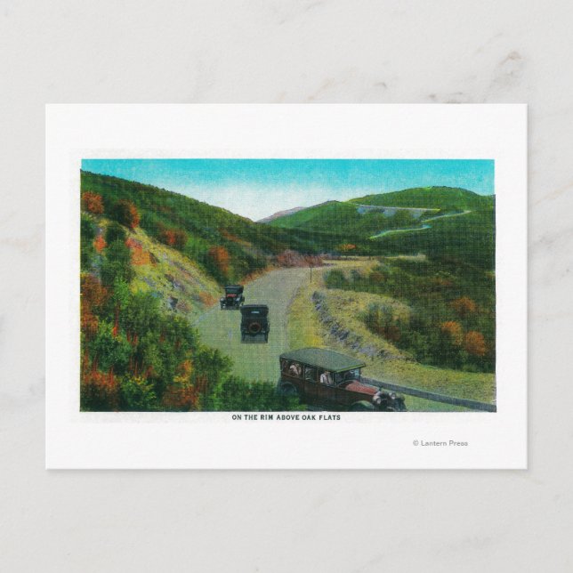 Cartão Postal Na faixa acima da rota Oak FlatsRidge, CA (Frente)