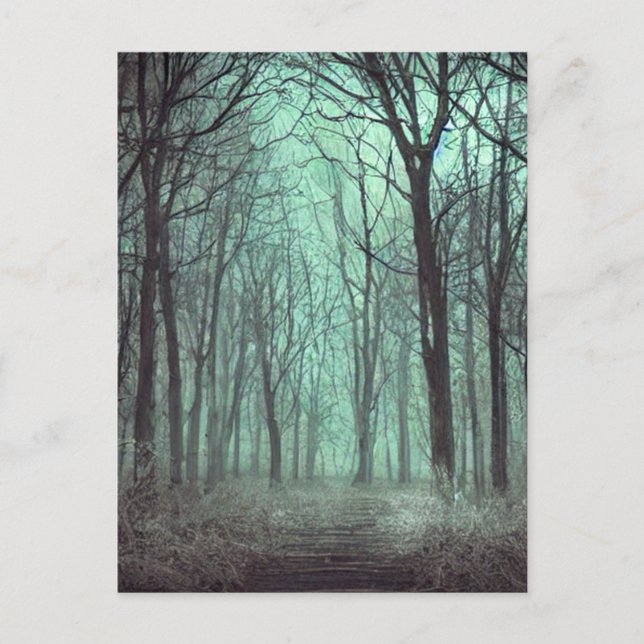 Cartão Postal Na floresta assombrada (Frente)