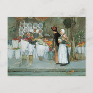 Cartão Postal Na Florista por Childe Hassam, Arte Fino Vintage